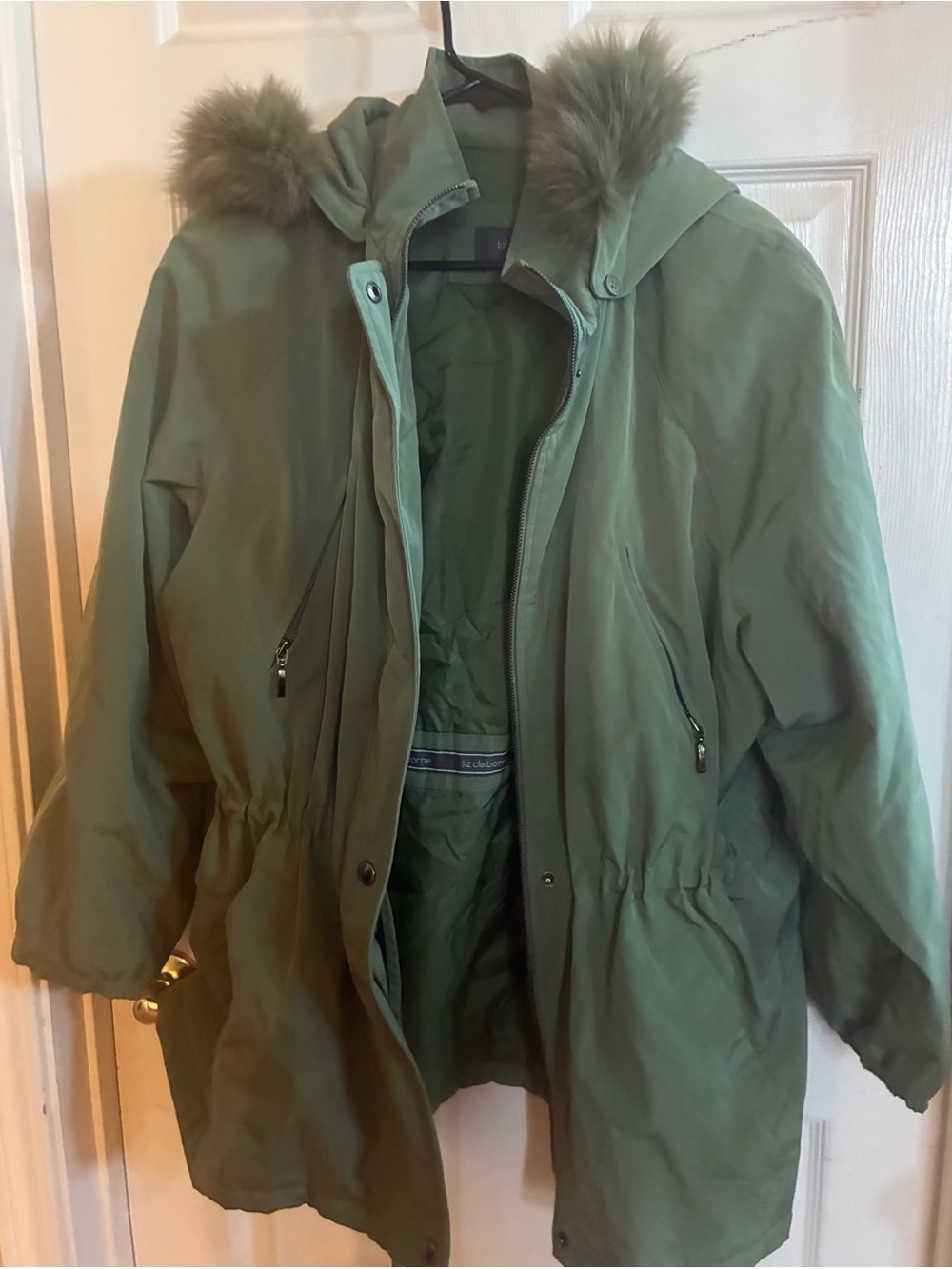 Liz Claiborne Olive Green Quilted Jacket